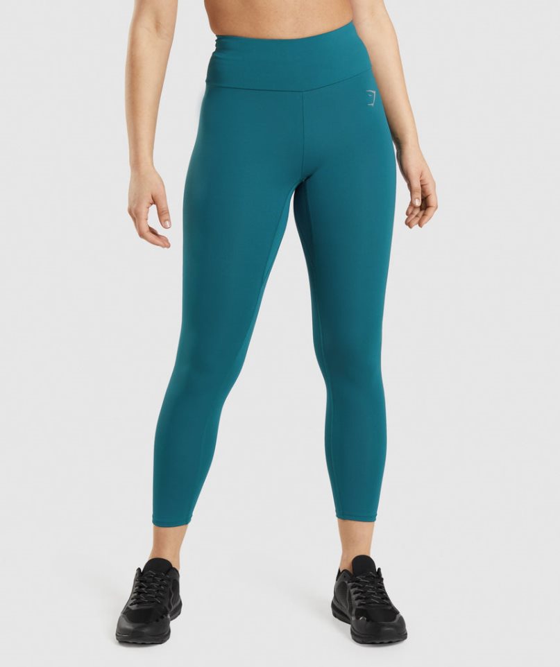 Legginsy Gymshark Speed Damskie Turkusowe | PL 590PAE